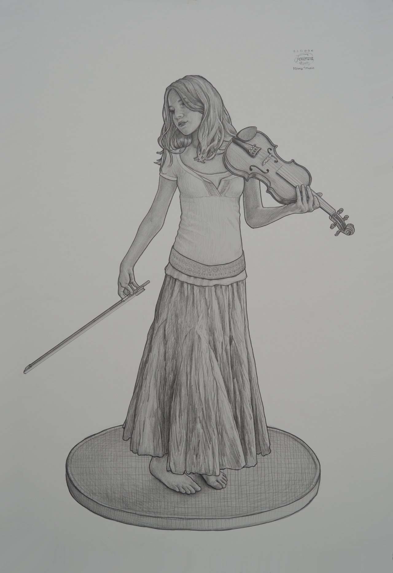 The first sketch in the Violinist series. I'd hoped to make them their own set, but couldn't wait to get started