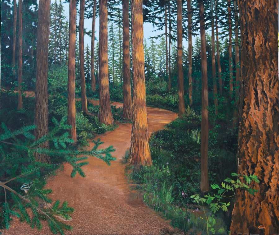 This local trail has tight detail and photographing with light on the canvas makes it more lively, more real.